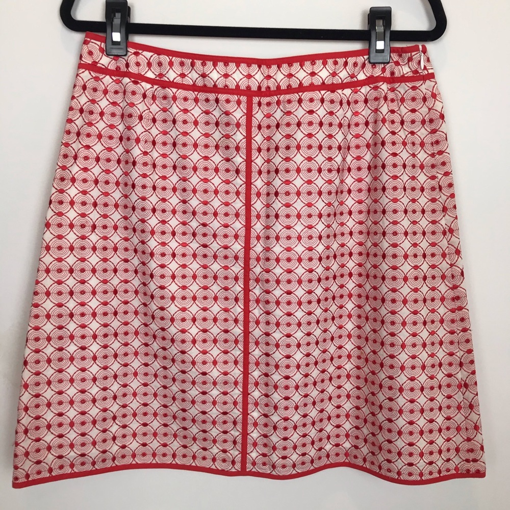 Talbots embroidered Red White skirt VALENTINES